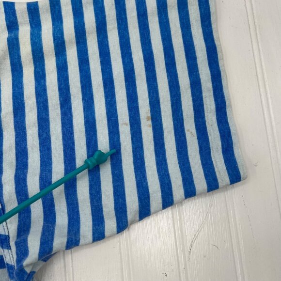 Gotcha Vintage Blue & White Striped Mens T-Shirt S 100% Cotton Pocket Logo - Picture 9 of 9